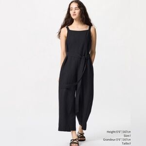 Uniqlo Linen Blend Jumpsuit XS Summer Euro Coastal Chic Garden Girl